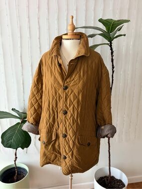 VINTAGE 90s PAUL STUART MADE IN ITALY CARAMEL COAT | OVERSIZED BARN COAT